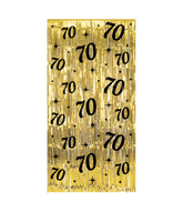 70 Jaar Deurgordijn Goud Zwart